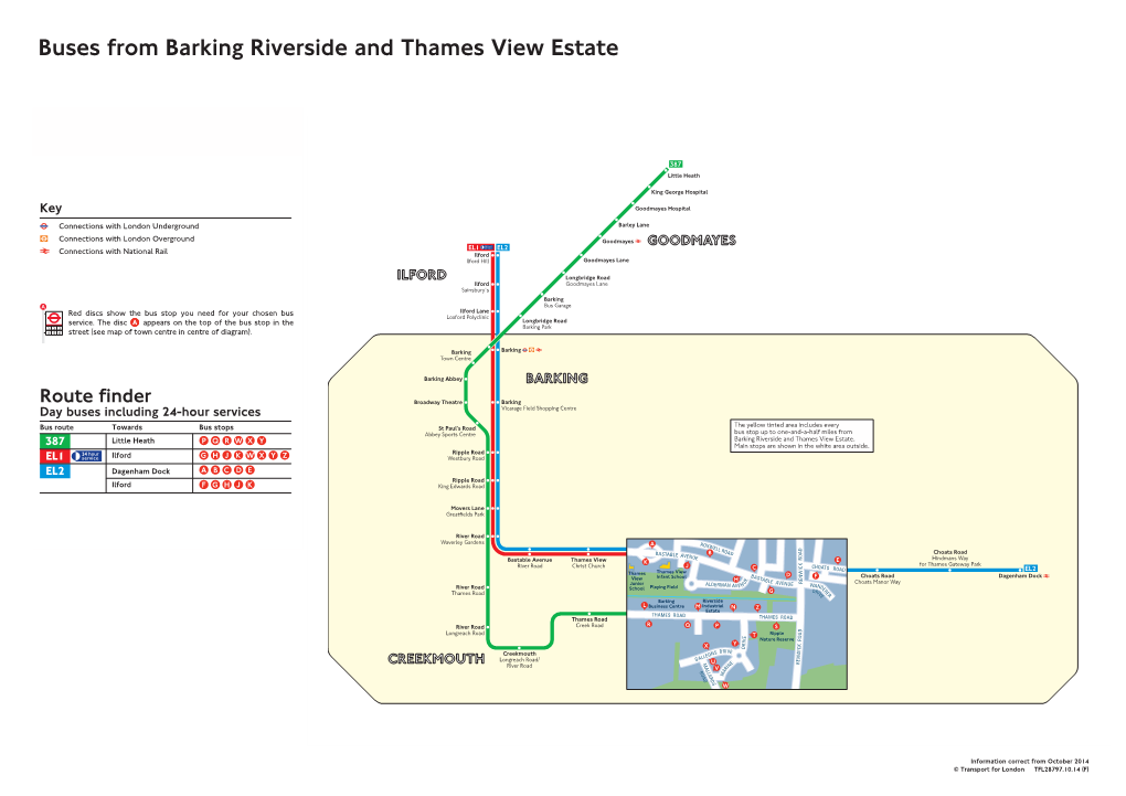 Buses from Barking Riverside and Thames View Estate