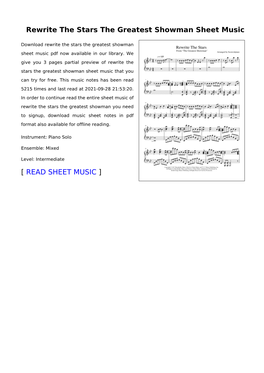 Sheet Music of Rewrite the Stars the Greatest Showman You Need to Signup, Download Music Sheet Notes in Pdf Format Also Available for Offline Reading