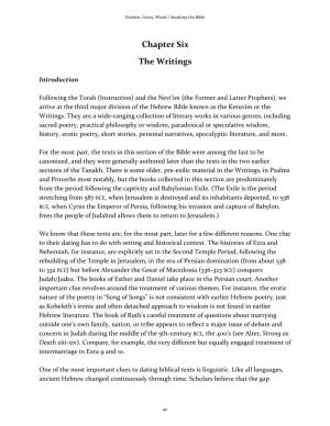 Chapter Six the Writings
