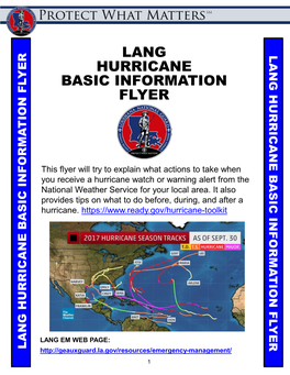 Lang Hurricane Basic Information Flyer