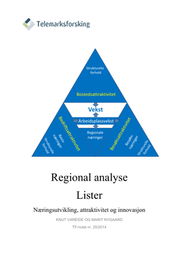 Regional Analyse Lister Næringsutvikling, Attraktivitet Og Innovasjon