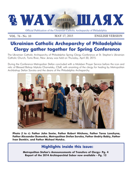 Ukrainian Catholic Archeparchy of Philadelphia Clergy Gather Together