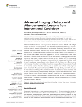 Advanced Imaging of Intracranial Atherosclerosis: Lessons from Interventional Cardiology