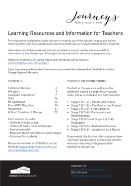 Learning Resources and Information for Teachers