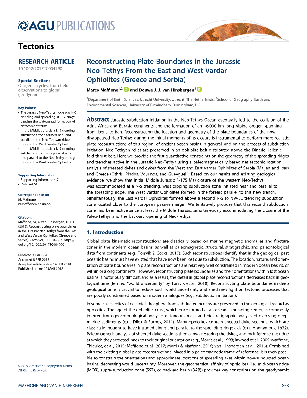 Reconstructing Plate Boundaries in The