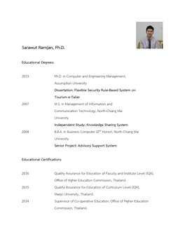 Sarawut Ramjan, Ph.D
