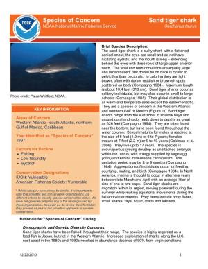 NOAA NMFS 2010 Sand Tiger Shark, TN190