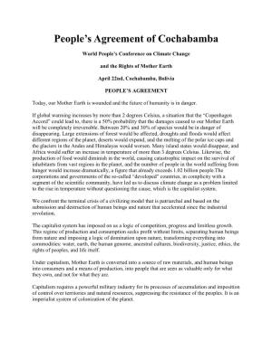 People's Agreement of Cochabamba