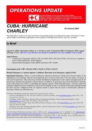 Cuba: Hurricane Charley; Appeal No