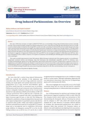 Drug Induced Parkinsonism: an Overview