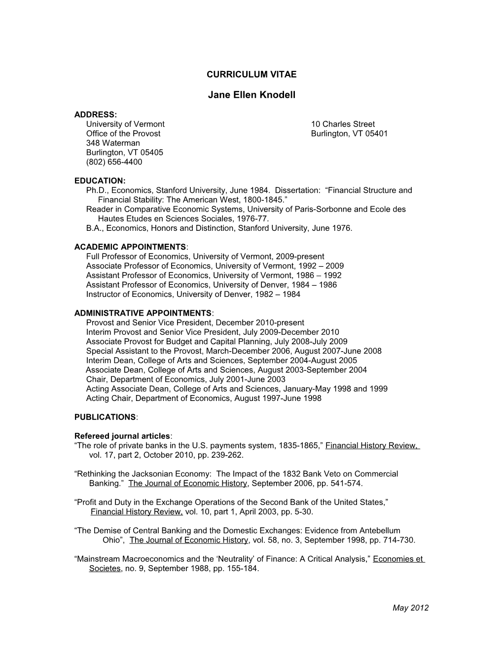 Curriculum Vitae