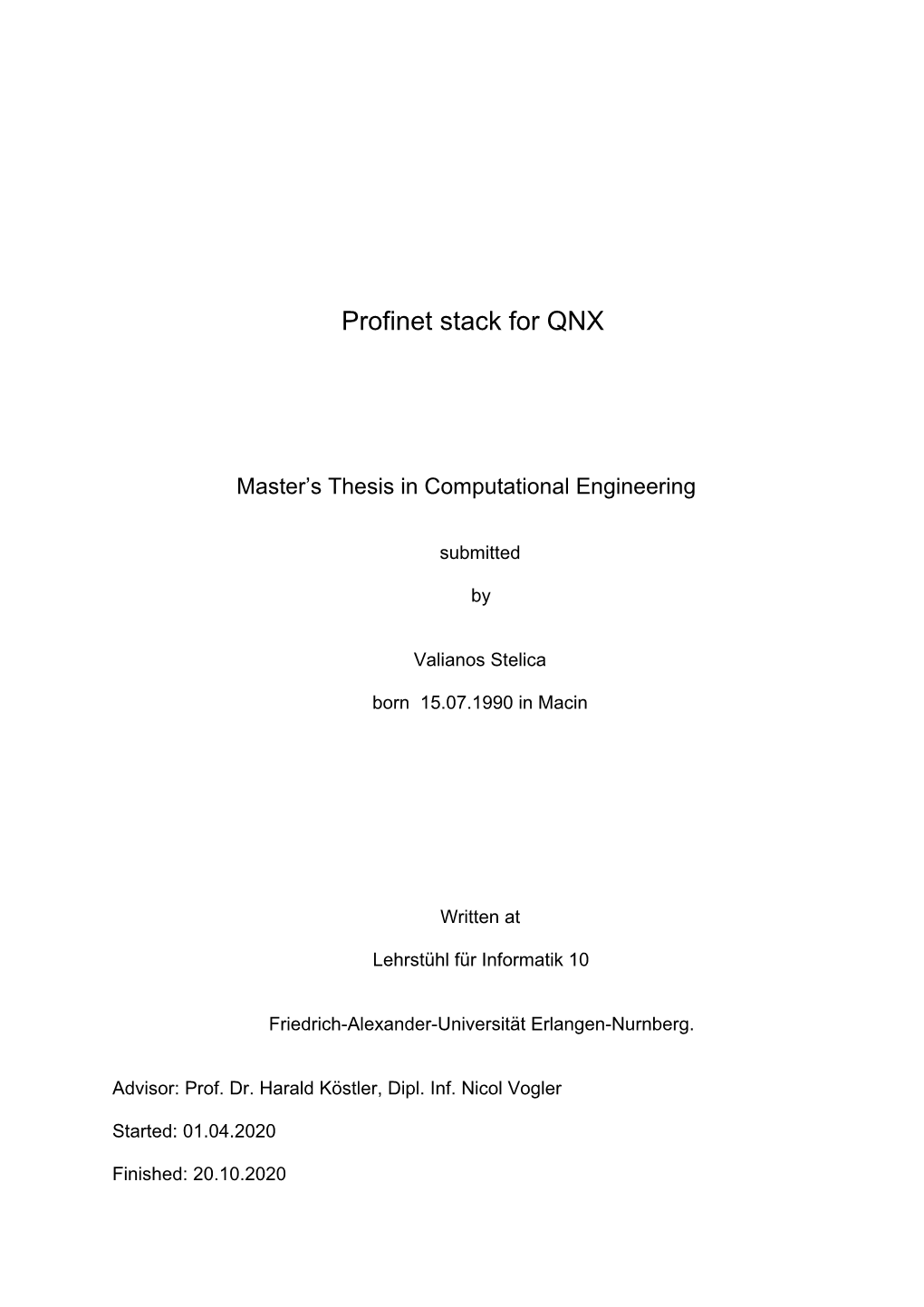 Profinet Stack for QNX