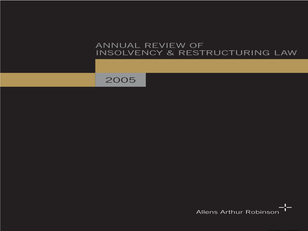 Annual Review of Insolvency & Restructuring