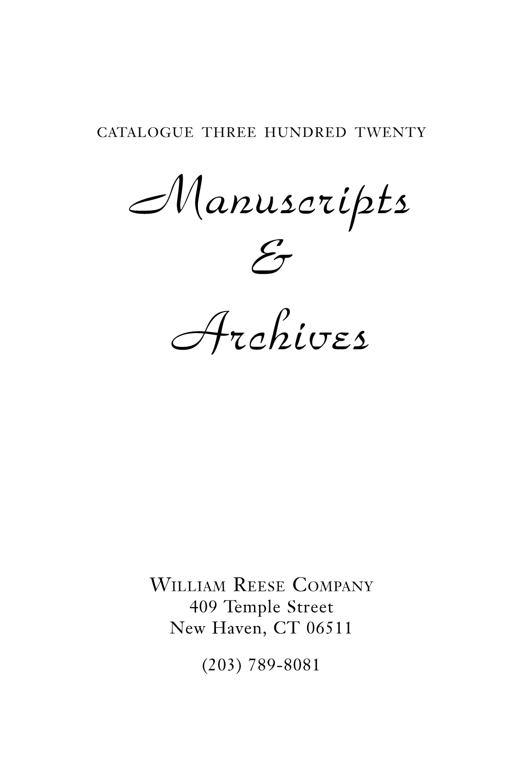 Manuscripts & Archives