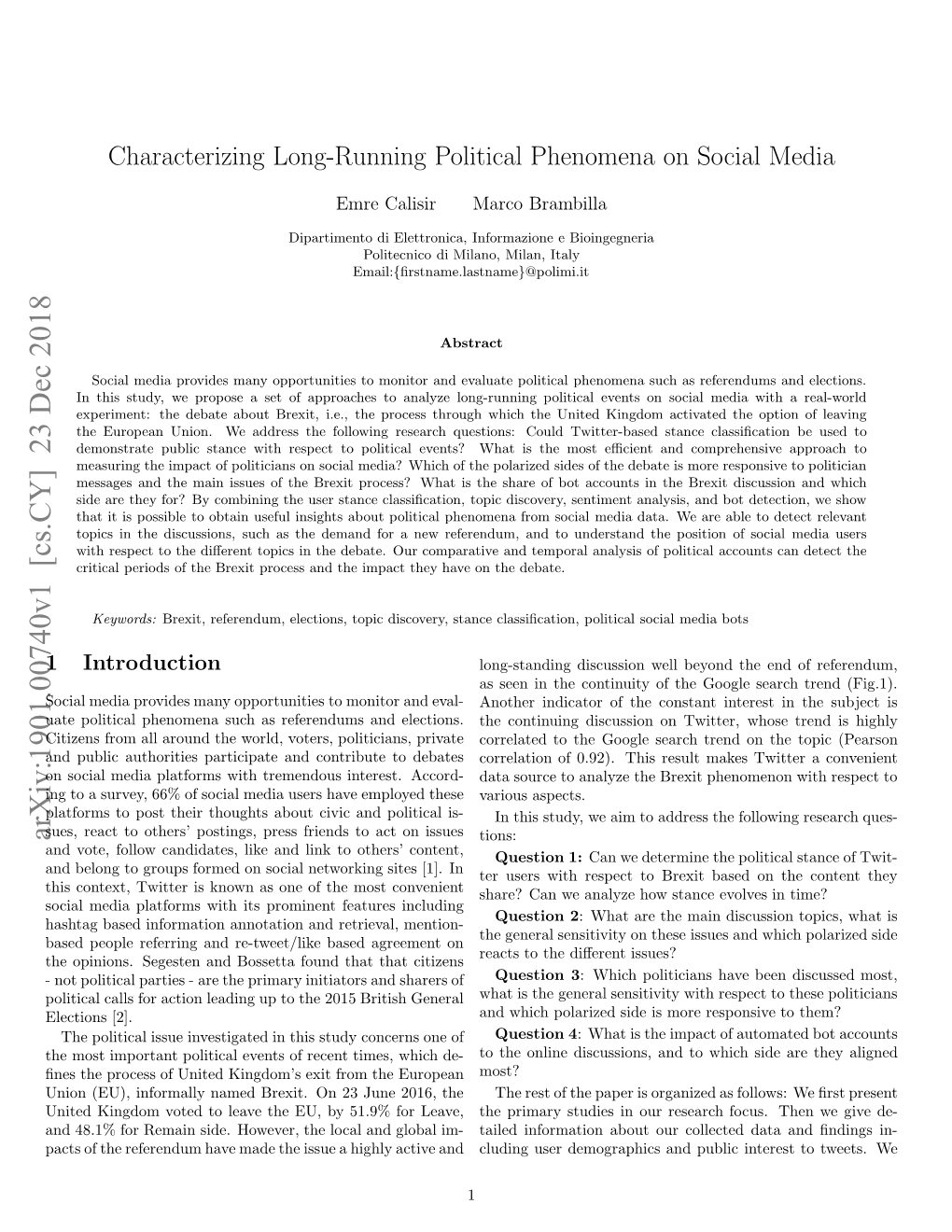 Characterizing Long-Running Political Phenomena on Social Media