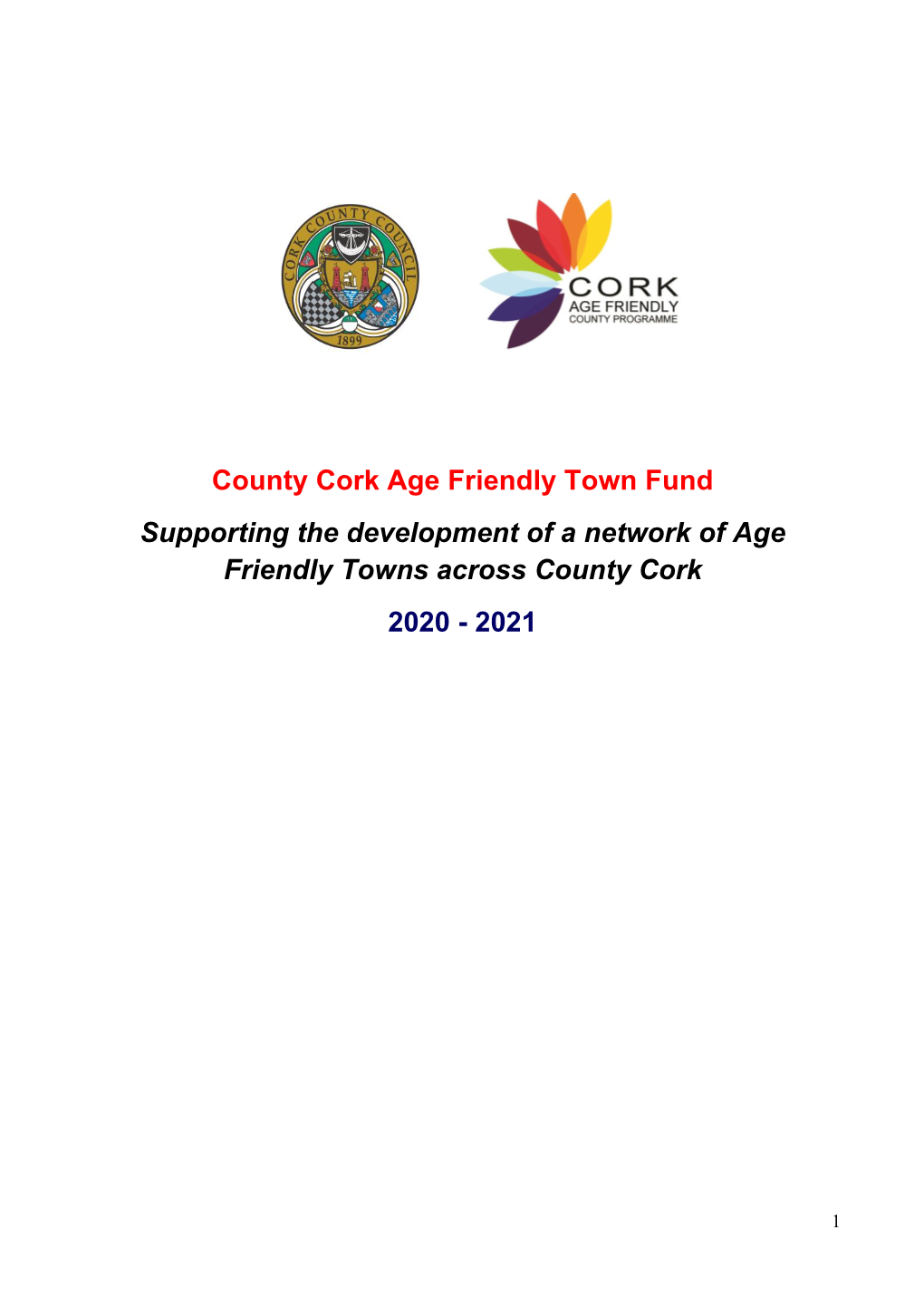 Cork County Age Friendly Town Fund 2020 Information