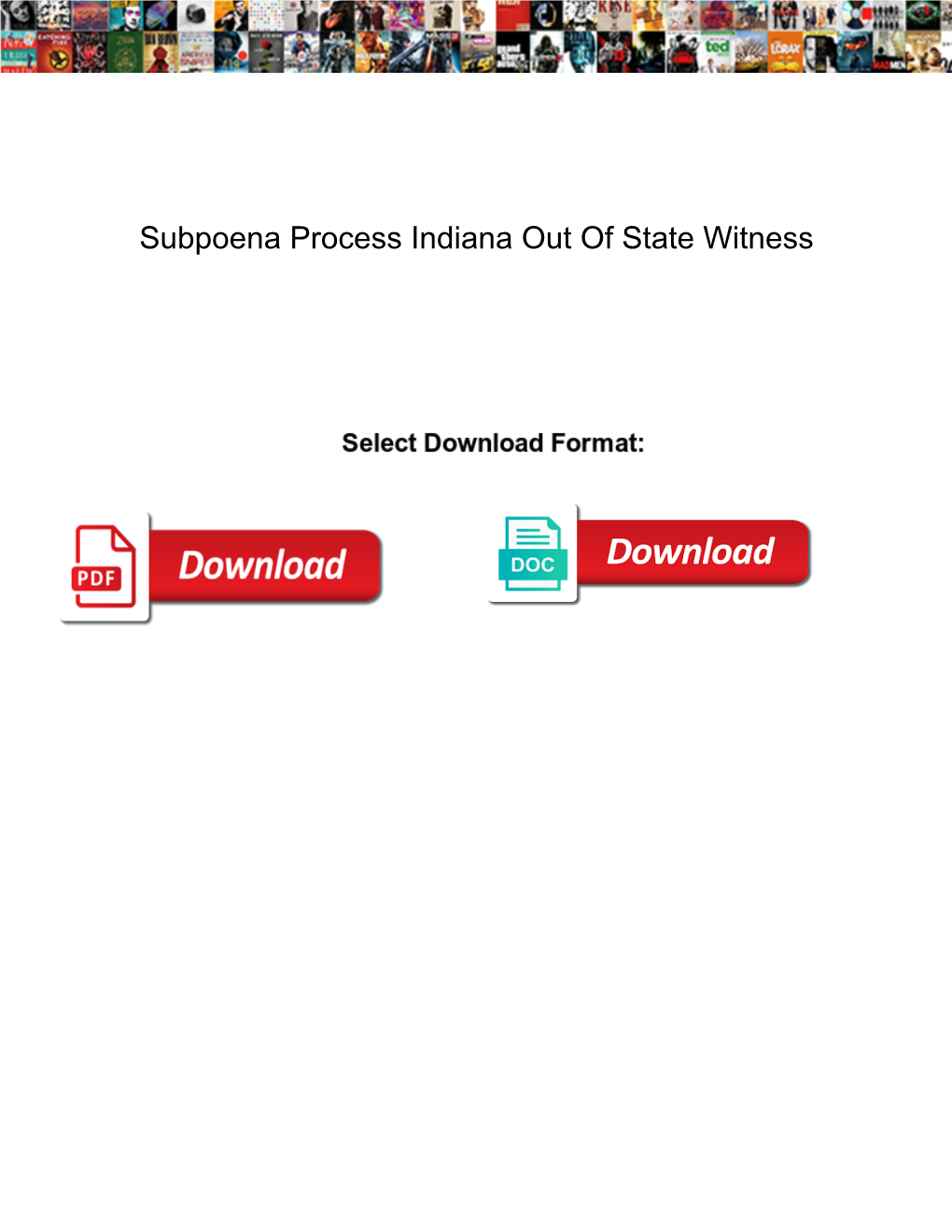 Subpoena Process Indiana out of State Witness