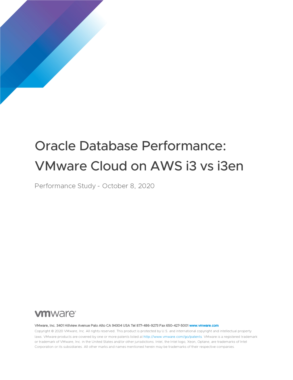Oracle Database Performance: Vmware Cloud on AWS I3 Vs I3en