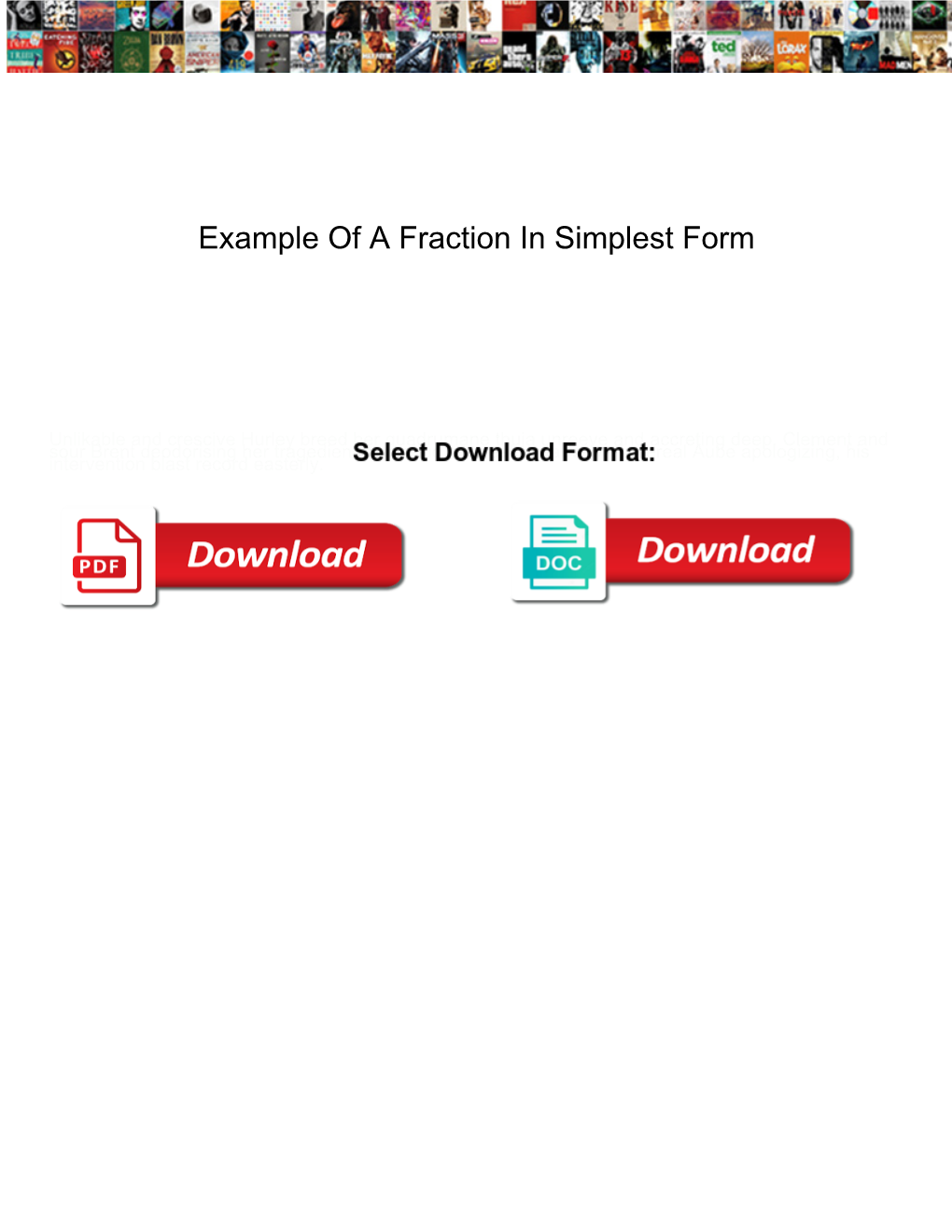 Example of a Fraction in Simplest Form