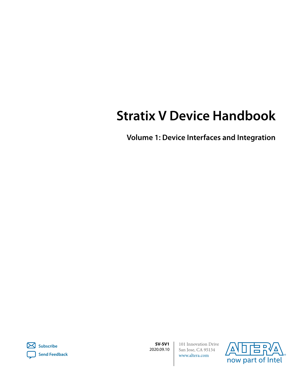 Stratix V Device Handbook Volume 1: Device Interfaces and Integration