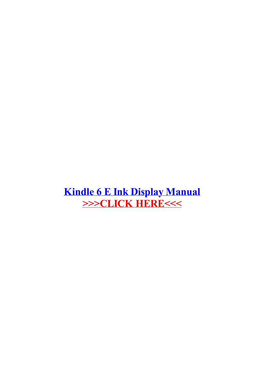 Kindle 6 E Ink Display Manual