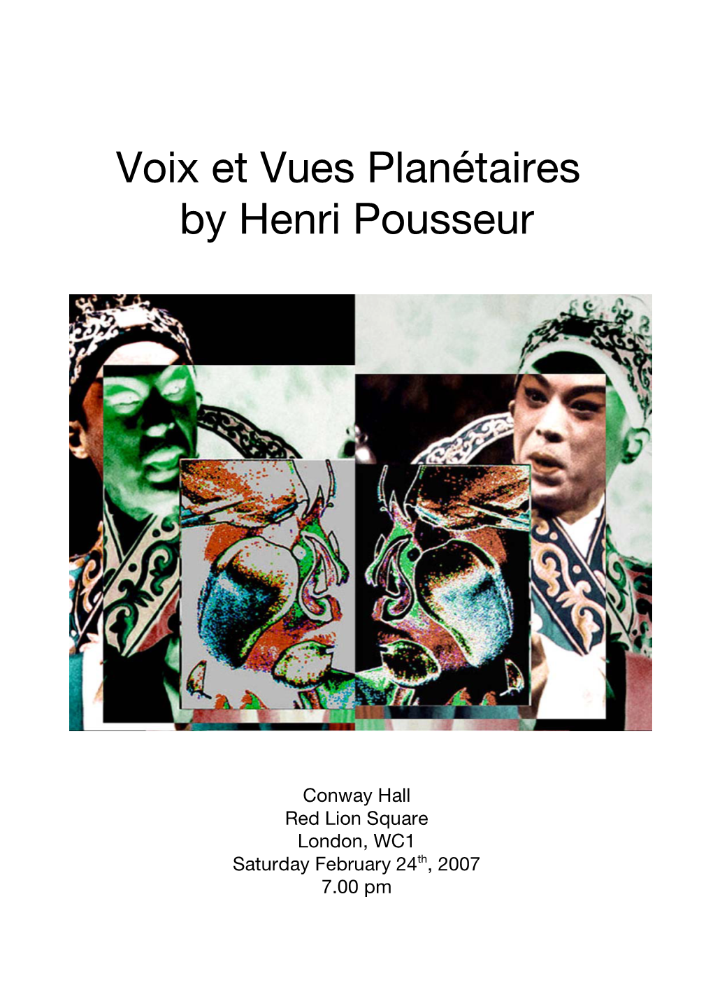Voix Et Vues Planétaires by Henri Pousseur