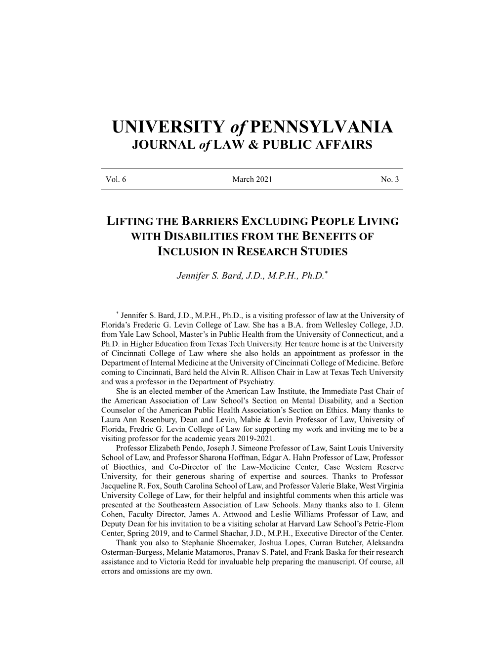 Lifting the Barriers Excluding People Living with Disabilities from the Benefits of Inclusion in Research Studies