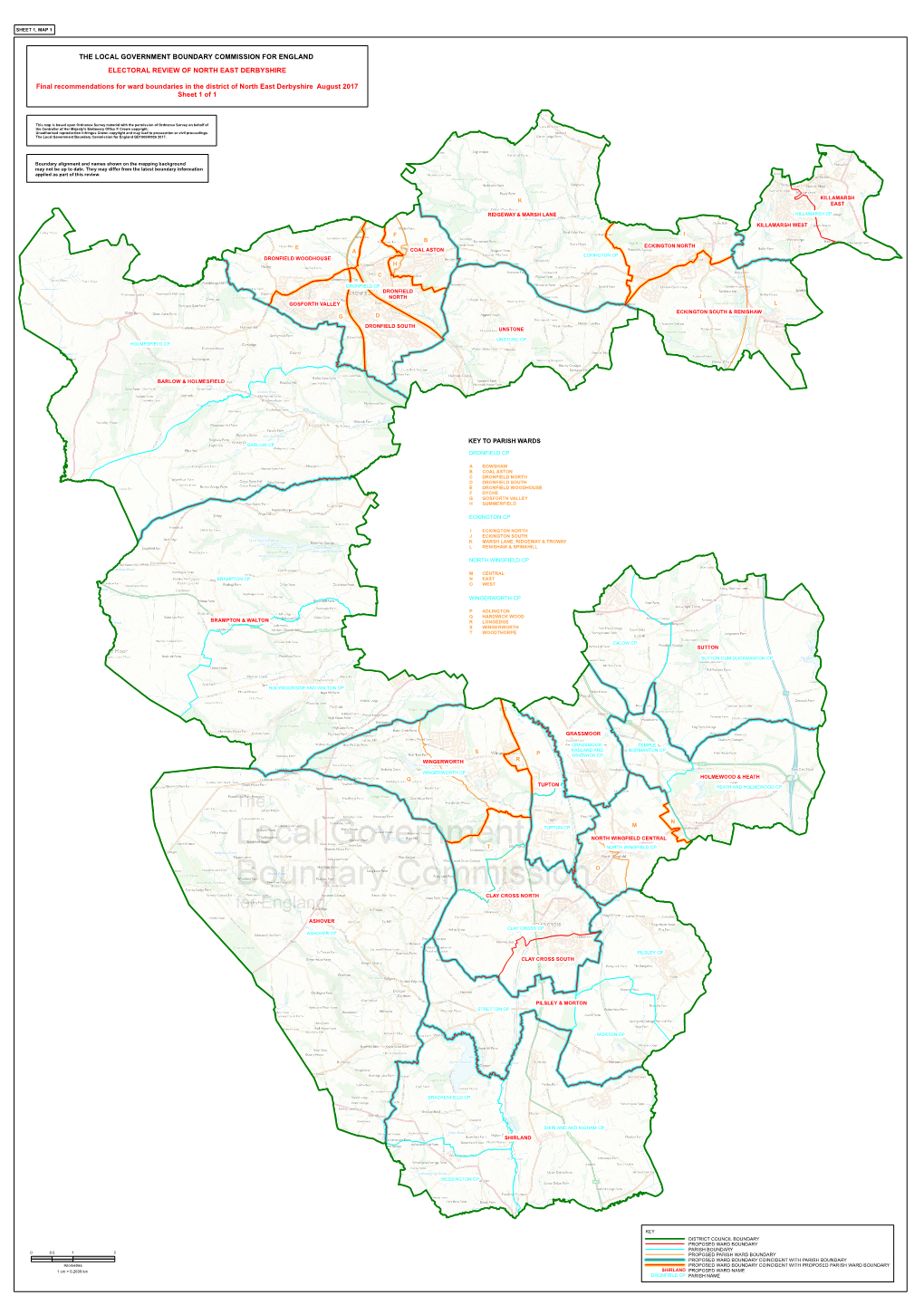 THE LOCAL GOVERNMENT BOUNDARY COMMISSION for ENGLAND ELECTORAL REVIEW of NORTH EAST DERBYSHIRE Final Recommendations for Ward Bo