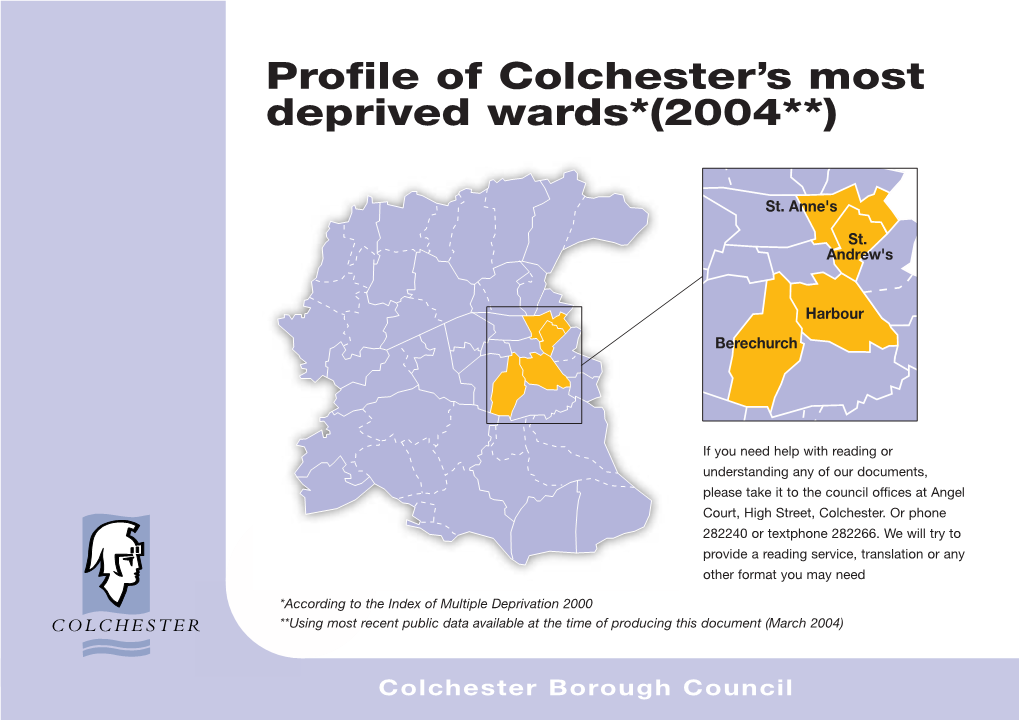 Profile of Colchester's Most Deprived Wards