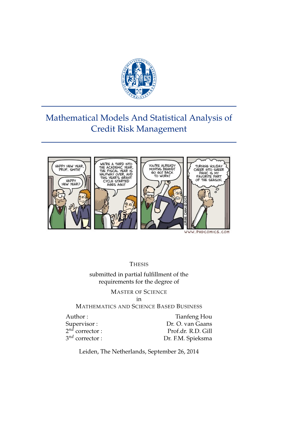 Mathematical Models and Statistical Analysis of Credit Risk Management
