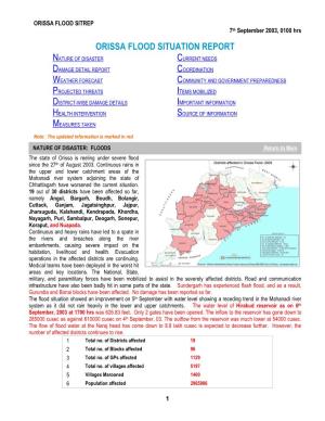 Orissa Flood Situation Report