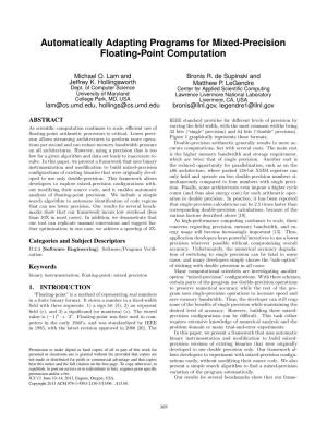 Automatically Adapting Programs for Mixed-Precision Floating-Point Computation