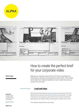 Creating a Brief for a Corporate Video