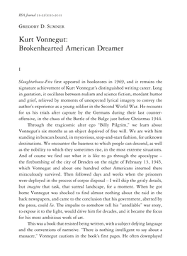 Kurt Vonnegut: Brokenhearted American Dreamer