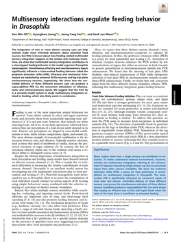 Multisensory Interactions Regulate Feeding Behavior in Drosophila