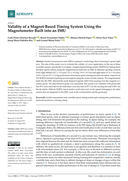 Validity of a Magnet-Based Timing System Using the Magnetometer Built Into an IMU