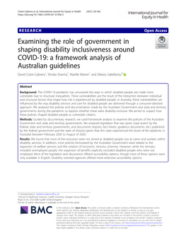 Examining the Role of Government in Shaping Disability Inclusiveness