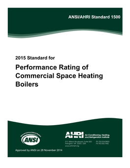 (2015): Performance Rating of Commercial Space Heating Boilers