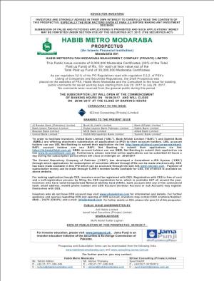 Habib Metro Modaraba Prospectus English