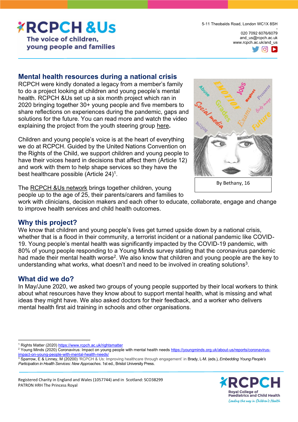 Mental Health Resources in a National Crisis