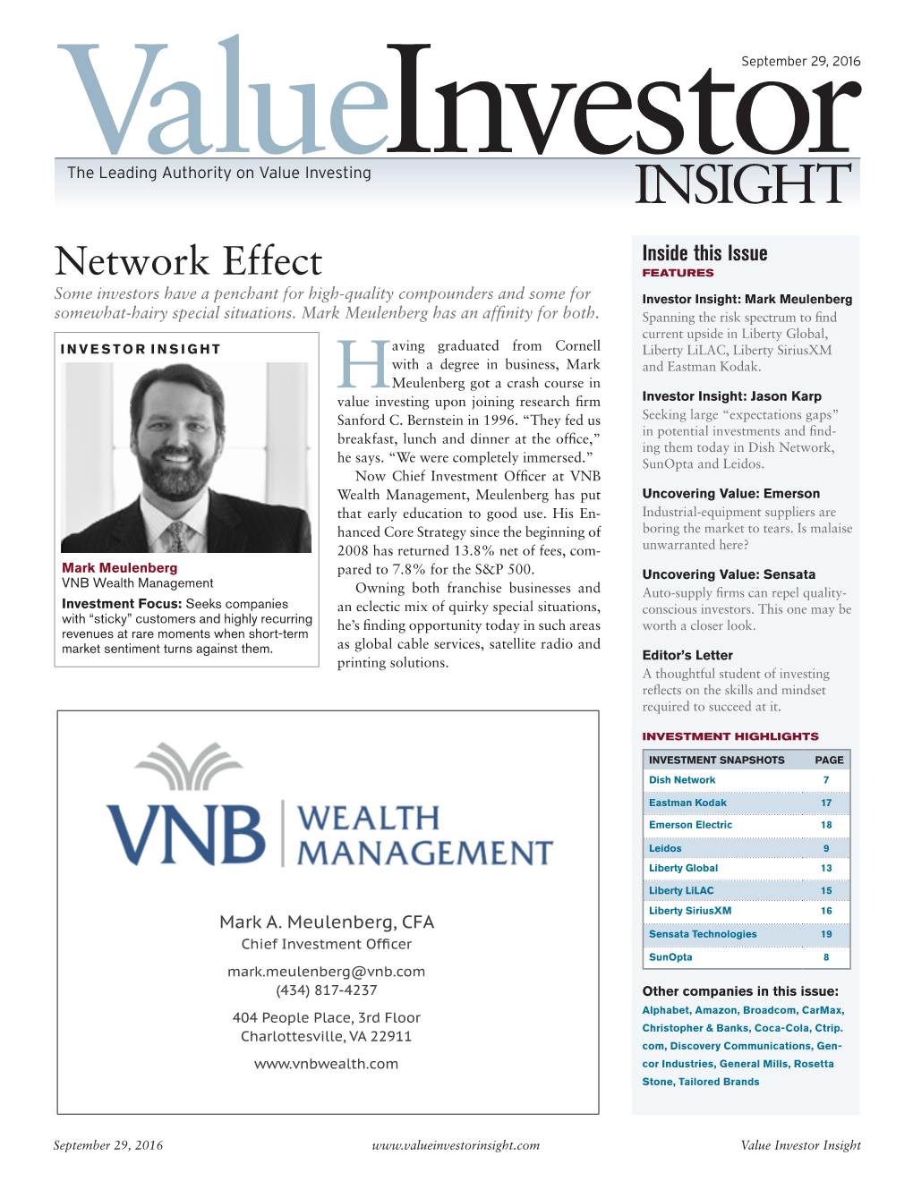 Value Investor Insight Sept 30