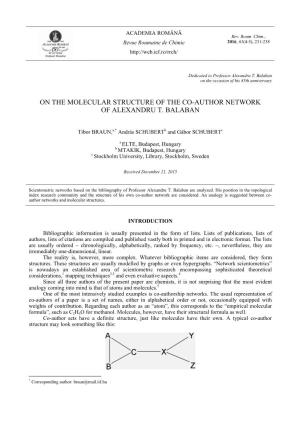 On the Molecular Structure of the Co-Author Network of Alexandru T