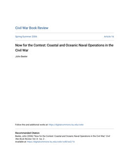 Coastal and Oceanic Naval Operations in the Civil War