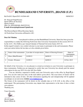 Bundelkhand University, Jhansi (U.P.)