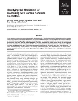 Identifying the Mechanism of Biosensing With