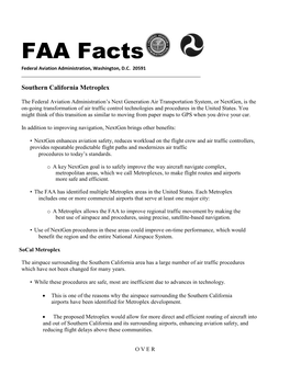 Southern California Fact Sheet