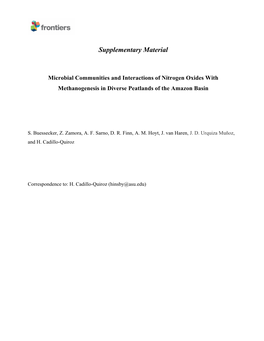 Microbial Communities and Interactions of Nitrogen Oxides with Methanogenesis in Diverse Peatlands of the Amazon Basin