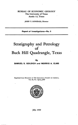 Stratigraphy and Petrology of Buck Hill Quadrangle, Texas