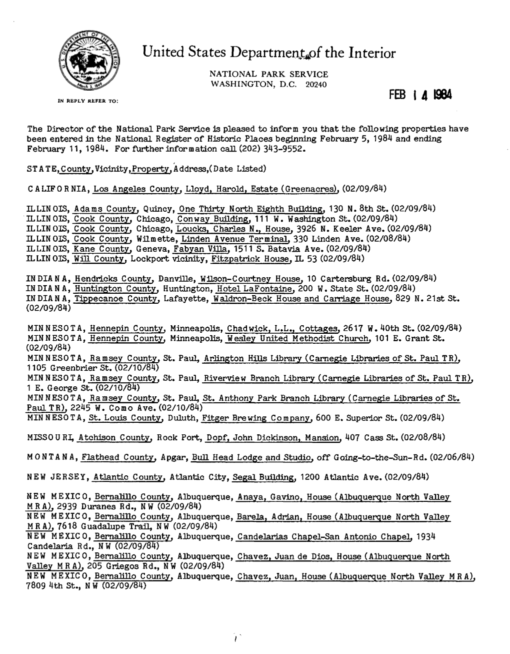 United States Department^Of the Interior