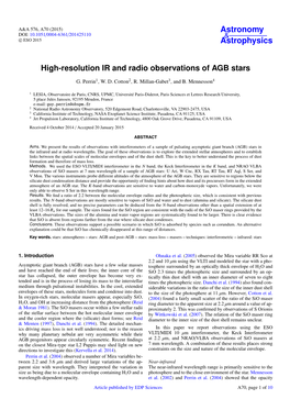 High-Resolution IR and Radio Observations of AGB Stars